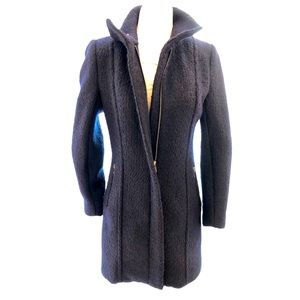 NWT! H&M NAVY BLUE WOOL BLEND SHORT COAT Small
